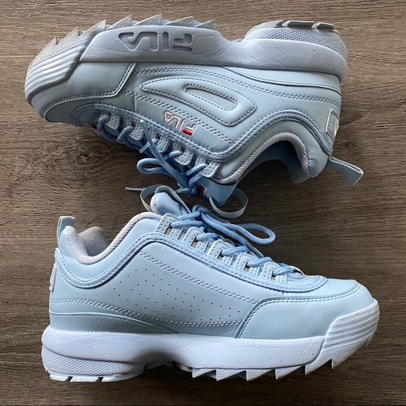 Fila Shoes Disruptor Sneakers Baby Blue Trainers 85